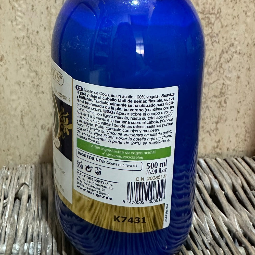 Aceite de Coco Marnys Ingredientes e Información