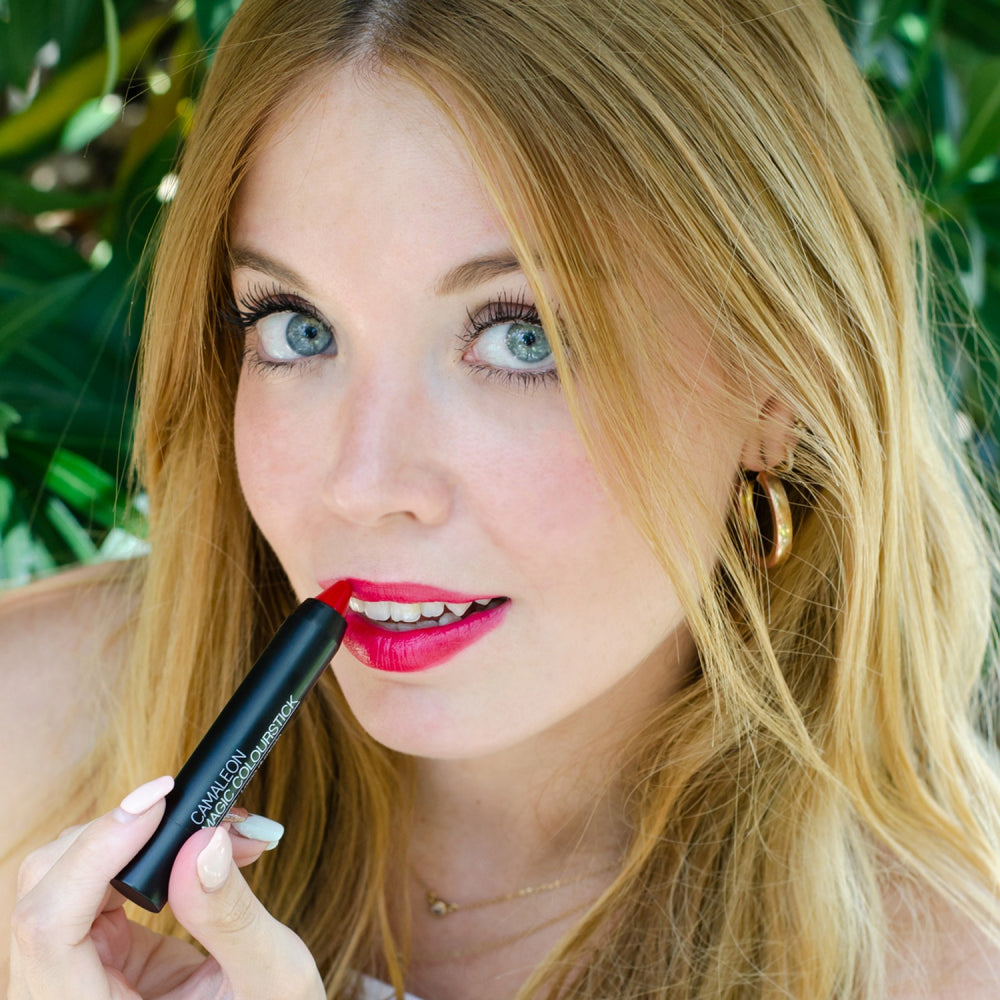 Pintalabios Permanente Camaleon Rojo Magic Resultado Final