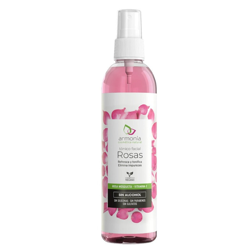 Agua de Rosas Armonía Tónico Facial Natural Piel Fresca y Radiante